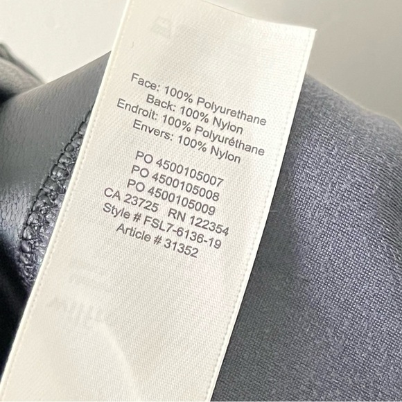 Aritzia Wilfred Free Daria Pant Faux Vegan Leather Black High Rise SZ Large Tall - Picture 7 of 11